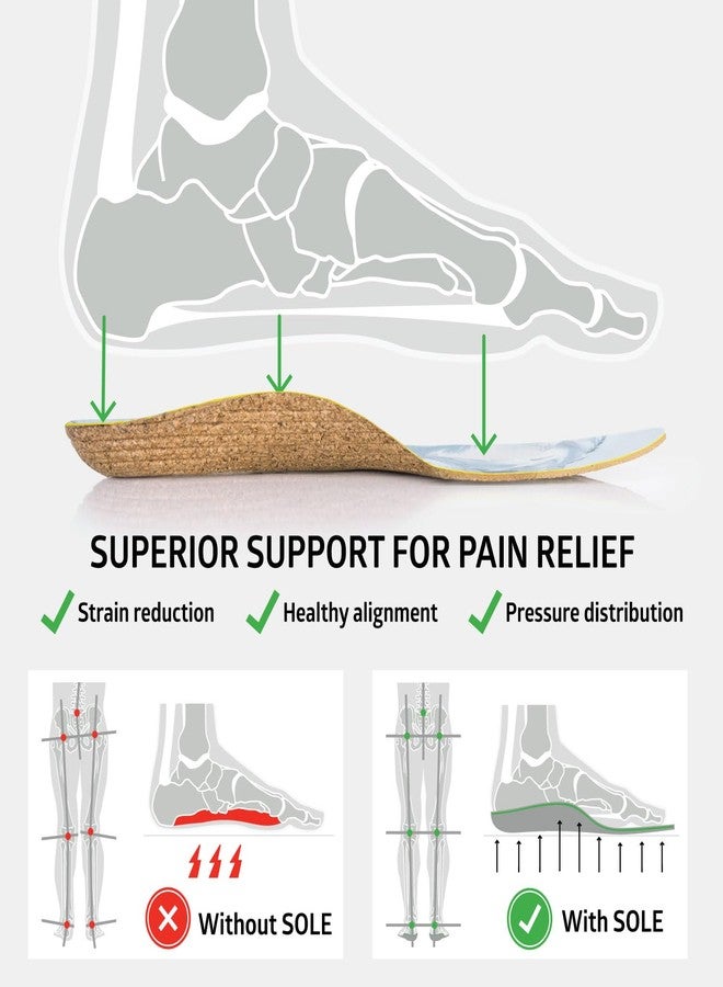 سول نعال SOLE Performance الرقيقة - دعامة تقويمية قابلة للتشكيل حسب الطلب لأي نوع من أنواع تقوس القدم، لتخفيف التهاب اللفافة الأخمصية - مقاس رجالي 11 / مقاس نسائي 13، زوج واحد - Image 5